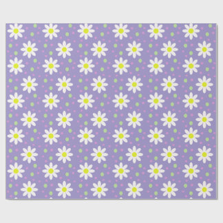 daisy dots violet wrapping paper