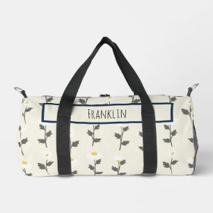 Daisy Drawing I Custom Name  Duffle Bag