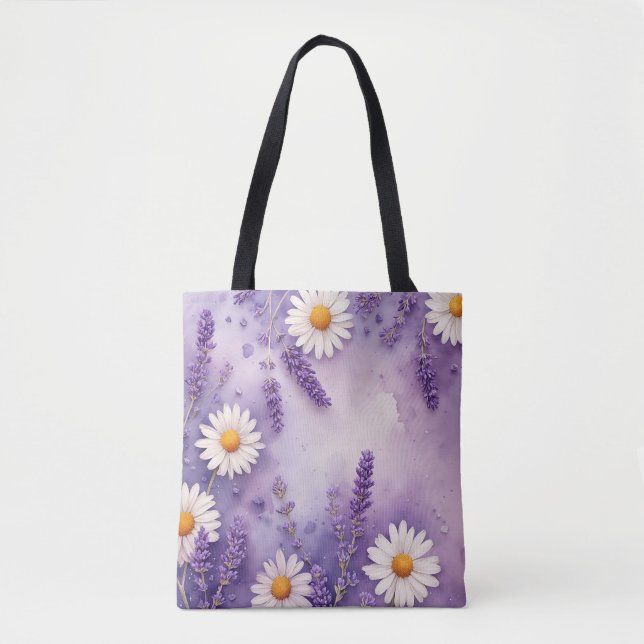 Daisy Dreams & Lavender Fields Tote Bag (Front)