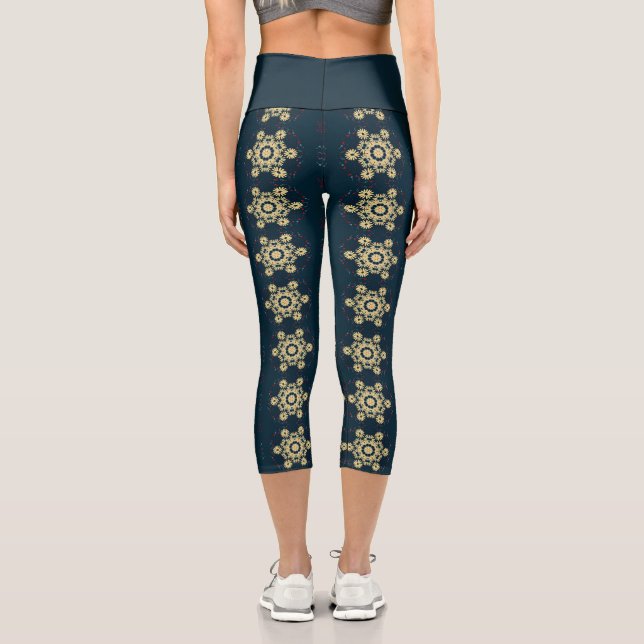 Daisy Dreams Mandala Capri Leggings (Back)