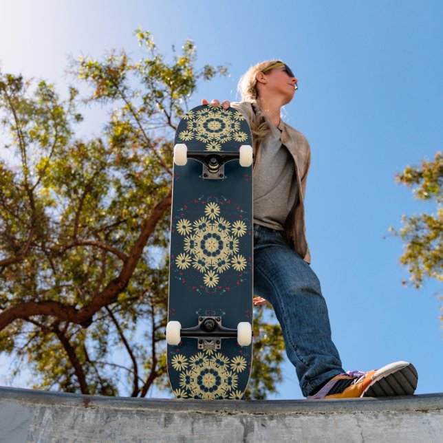 Daisy Dreams Mandala  Skateboard (Outdoor 1)