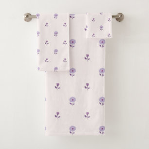 Daisy Dreams Pastel Purple Bath Towel Set