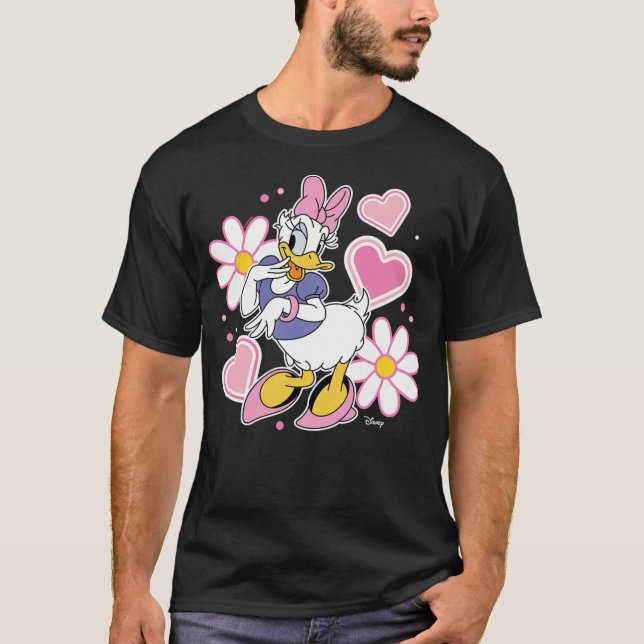 Daisy Duck - Hearts And Flowers T-Shirt (Front)