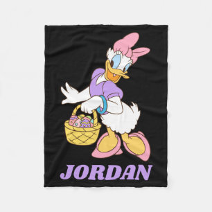 Daisy duck holding basket of easter eggs fleece blanket