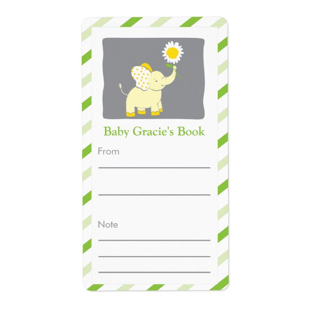 Daisy Elephant Bookplate (Front)