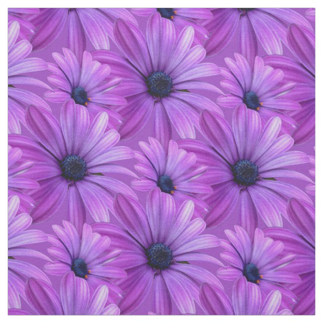 Daisy Fabric Purple Daisy Fabric Cotton or Poly (Swatch)