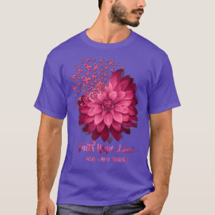 Daisy Faith Hope Love Breast Cancer Awareness Flow T-Shirt
