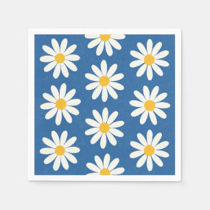 Daisy Field in Blue Napkin