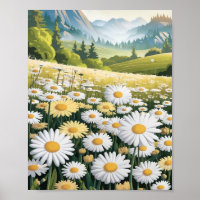 Daisy Field Poster – Bright and Cheerful Flower