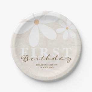 Daisy First Birthday Themed Party Paper Plate