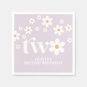 Daisy floral 2nd birthday napkins