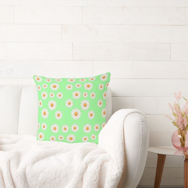 Daisy Floral – Aesthetic Botanical Home Decor -  Cushion (Couch)