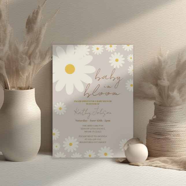 Daisy Floral Baby in Bloom Shower  Invitation (Creator Uploaded)