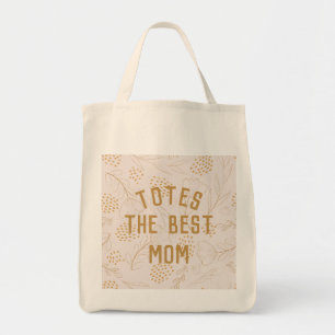 Daisy Floral Best Mum Ever Custom Text Tote Bag