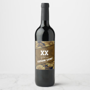 Daisy Floral Birthday Gifts For Cousin Wine Label