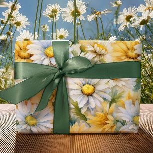 Daisy Floral Buttercream Garden Elegant  Wrapping Paper