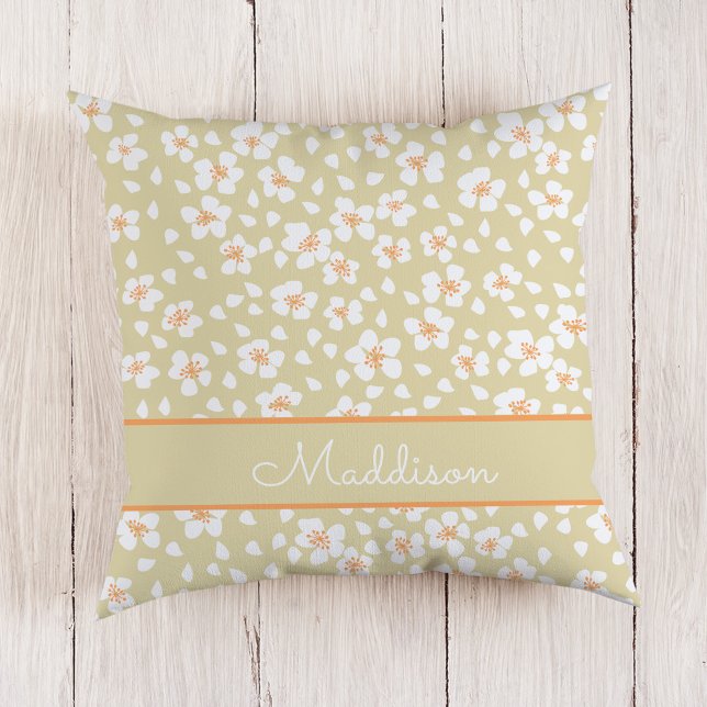 Daisy Floral Custom Name Cushion (Creator Uploaded)