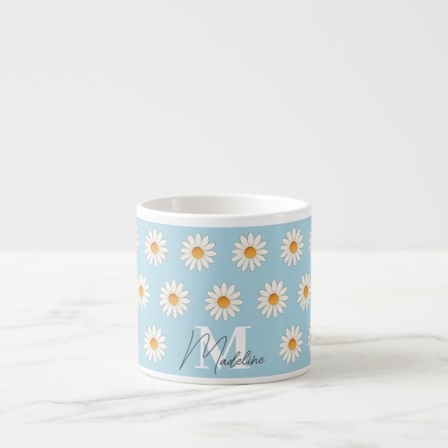 Daisy Floral Espresso Mug – Cute Mini Coffee Cup (Front)