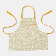Daisy Floral Girls Name Personalised Apron
