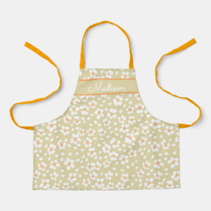 Daisy Floral Girls Name Personalised Apron