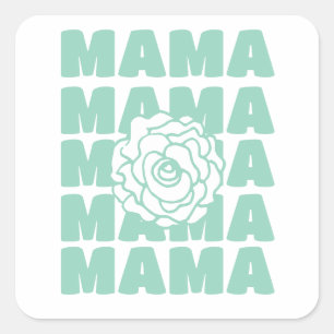 Daisy Floral Mama  Square Sticker