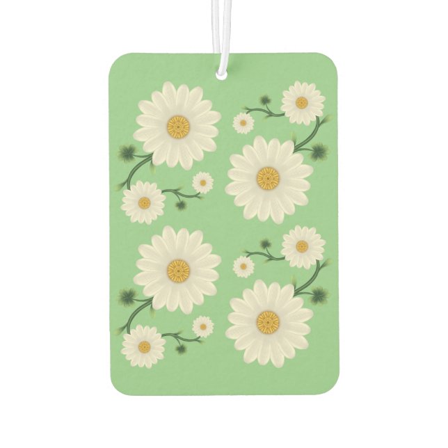 Daisy Floral Pattern Car Air Freshener (Back)