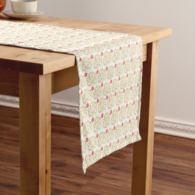 Daisy Floral Pattern Farmhouse Table Runner (In Situ)
