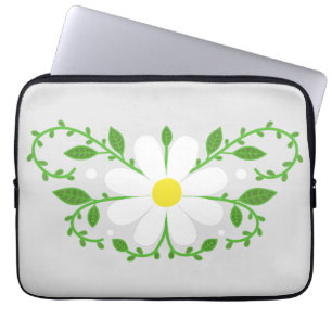 Daisy floral pattern laptop sleeve