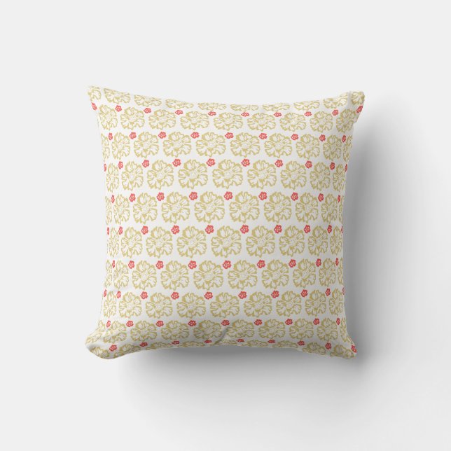 Daisy Floral Pattern Throw Pillow (Front)