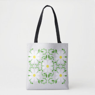 Daisy floral pattern throw pillow laptop sleeve tote bag