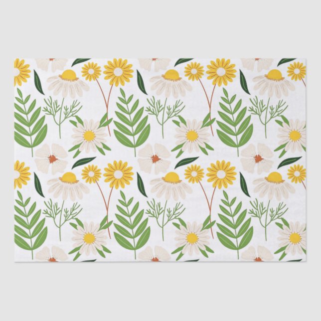 Daisy Floral Pattern Tissue Paper (Front)