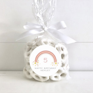 Daisy Floral Rainbow Girls Birthday Classic Round Sticker