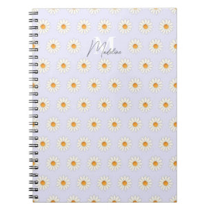 Daisy Floral Spiral Notebook – Personalised Name