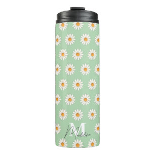 Daisy Floral Thermal Tumbler – Aesthetic Insulated