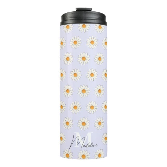 Daisy Floral Thermal Tumbler – Aesthetic Insulated (Front)
