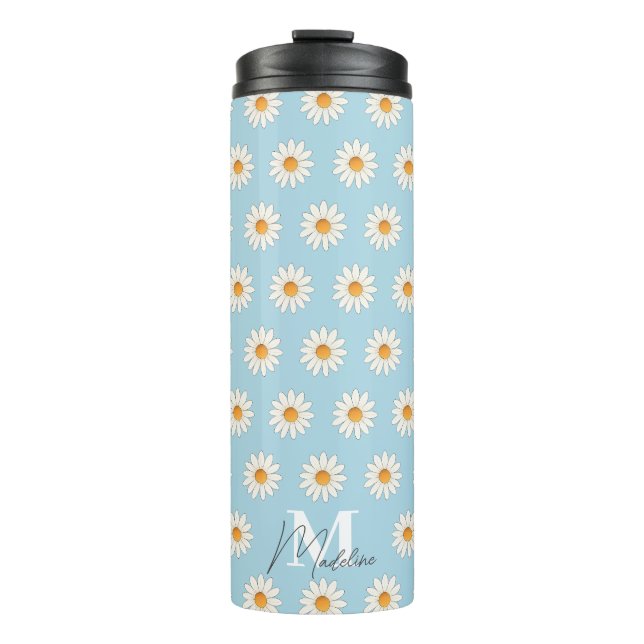 Daisy Floral Thermal Tumbler – Aesthetic Insulated (Front)