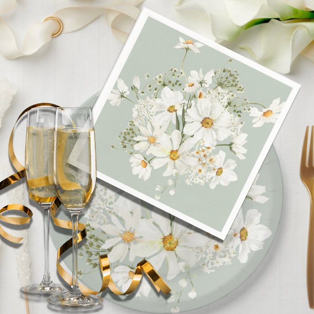 Daisy Floral Watercolors Napkin (Creator Uploaded)