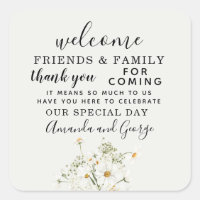Daisy floral Wedding favour personalised thank you