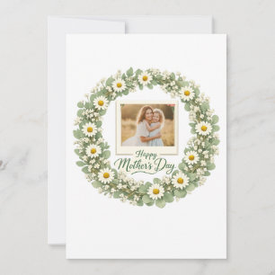 Daisy Floral Wreath Mother's Day Card 