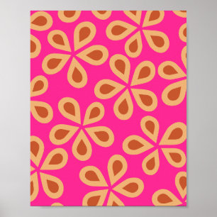 Daisy Florets 04 Hot Pink And Orange Poster