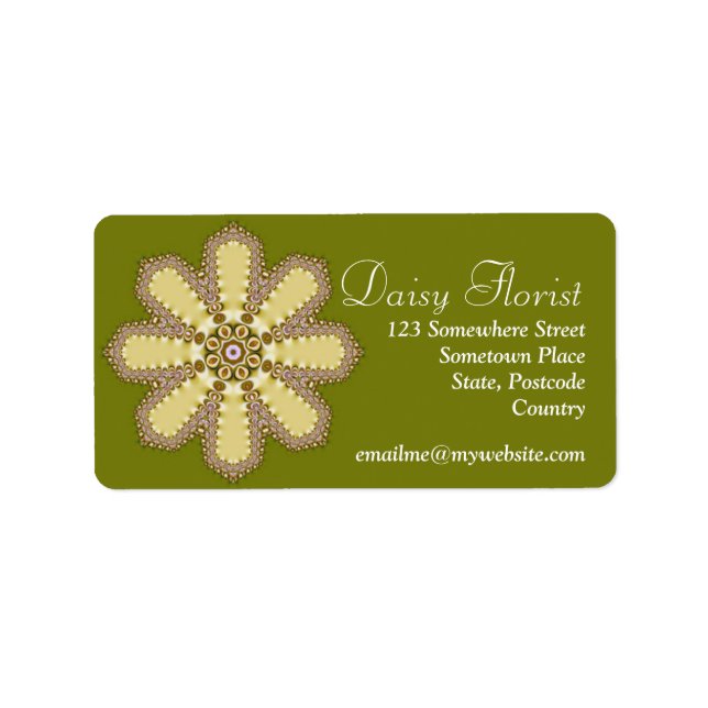 Daisy Florist Geometric Flower Label (Front)