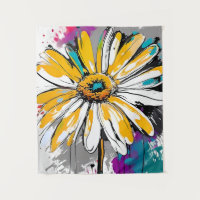 Daisy Flower Abstract Art Floral Colourful Bright