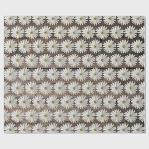 Daisy Flower Barn Board Wrapping Paper