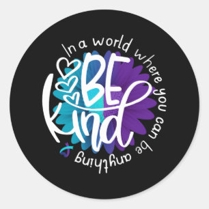 Daisy Flower Be Kind Suicide Prevention Awareness  Classic Round Sticker