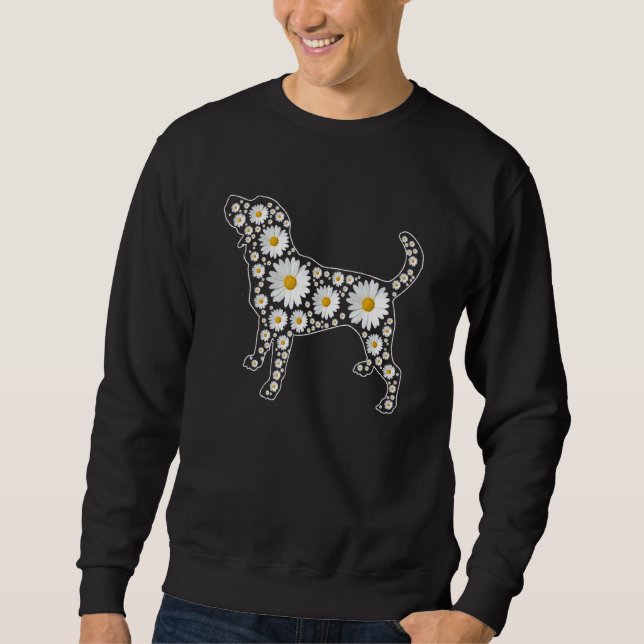 Daisy Flower Beagle Dog  Beagle Mum Dad Sweatshirt (Front)