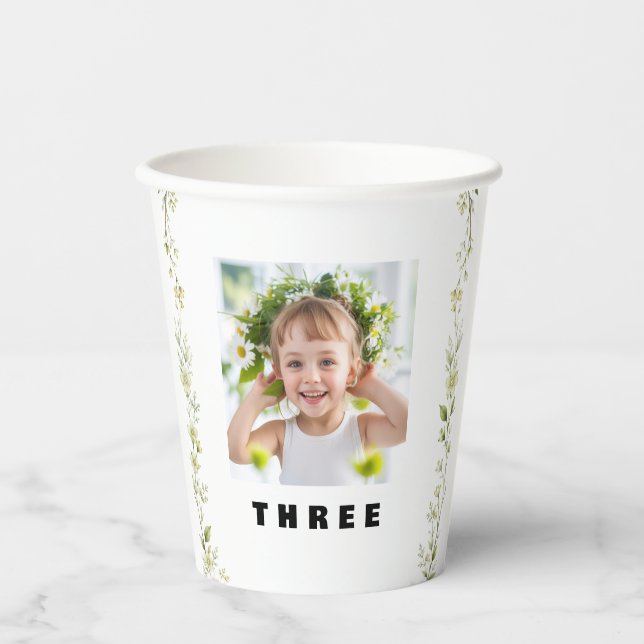 Daisy Flower Birthday Cups (Front)