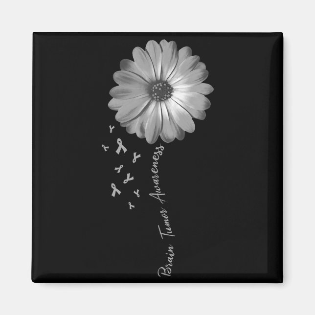Daisy Flower Brain Tumour Awareness Magnet (Front)