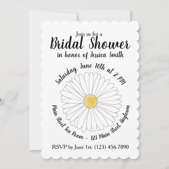 Daisy Flower Bridal Baby Shower Floral Garden Invitation (Front)