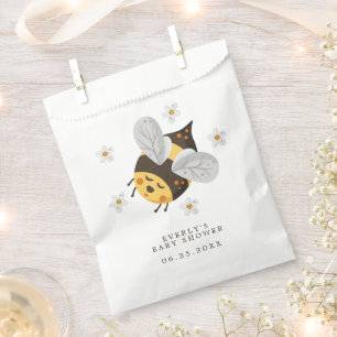 Daisy Flower Bumblebee Bee Green Baby Shower Favour Bags