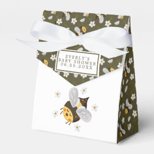 Daisy Flower Bumblebee Bee Green Baby Shower Favour Box